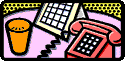 phone on busy desk